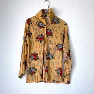 Vintage Beeline Fashion 1970's Button down long shirt sz36 small